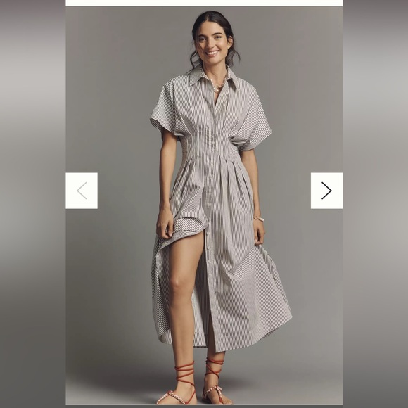 Anthropologie Dresses & Skirts - Anthropologie The Tobie Shirt Dress by Exquise XXS Black & White Stripe NWT